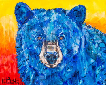 Bear painting abstract animal art by artist Kent Paulette
