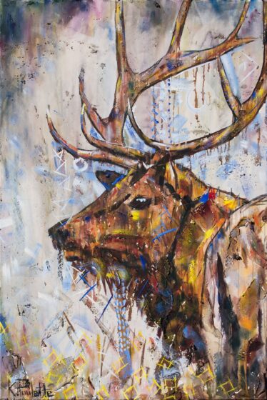 Elk art for sale by famous wildlife artist.