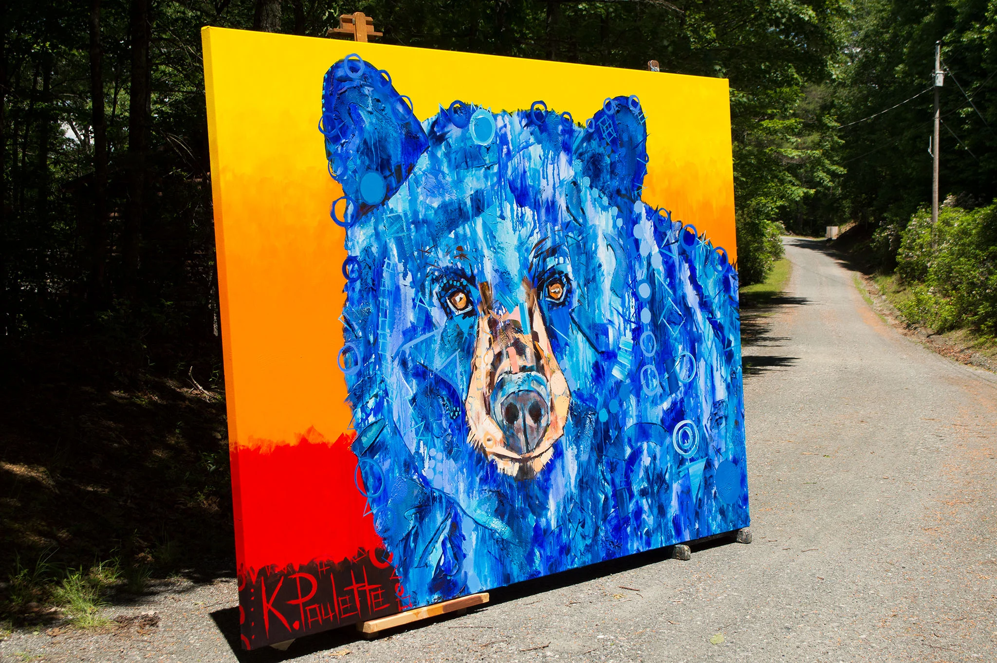 Bear painting hanging at Grandfather Mountain - Image 7